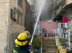 حيفا - اندلاع حريق بمبنى سكني في جادة هتسيونوت